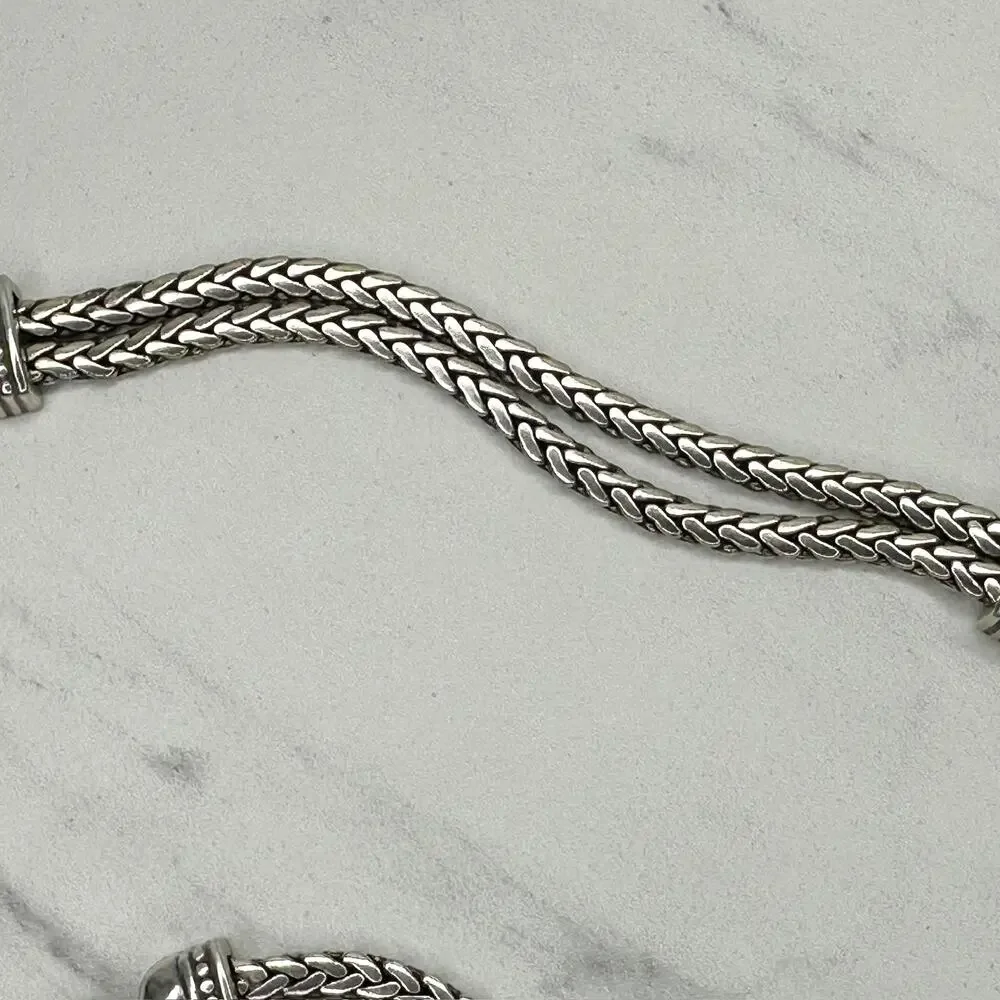 Brighton Silver Tone Braided Chain Belt Heart Charm Medium (M) ✨